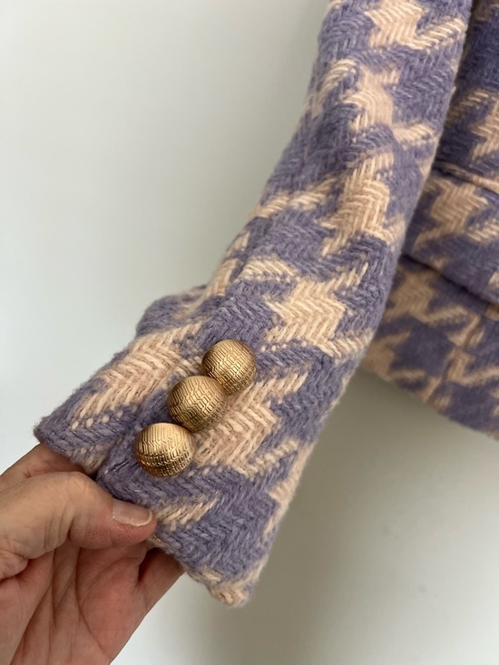 Forever 21 Lavender and Cream Houndstooth Blazer Size S - Picture 6 of 12